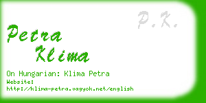 petra klima business card